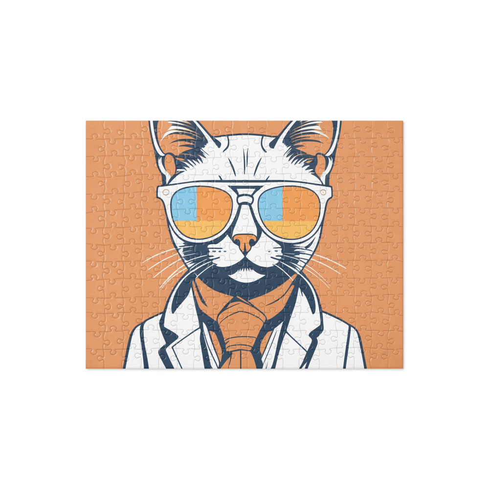 PugMug Custom White Companion Cat Jigsaw Puzzle