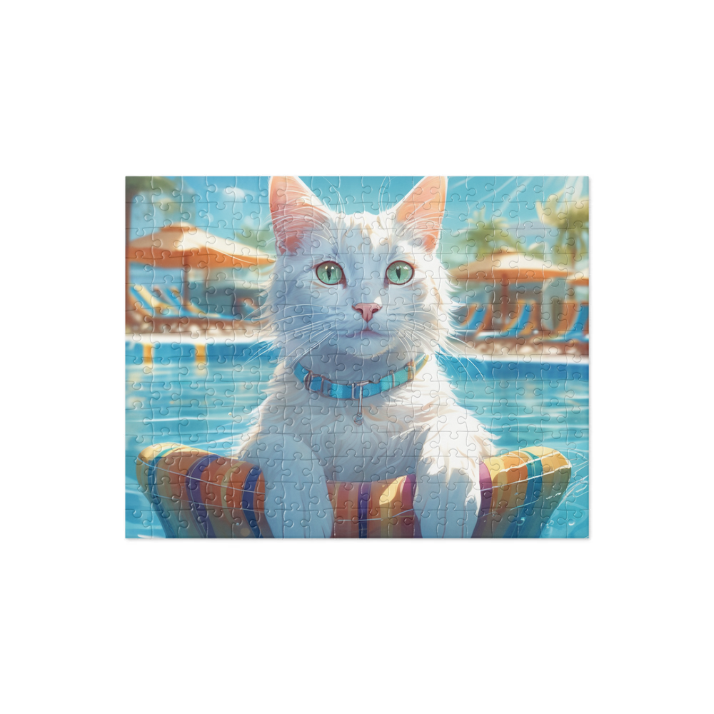 PugMug Custom White Companion Cat Jigsaw Puzzle