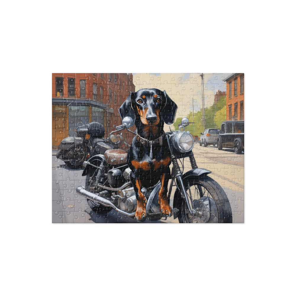 PugMug Custom Black Dachshund Jigsaw Puzzle