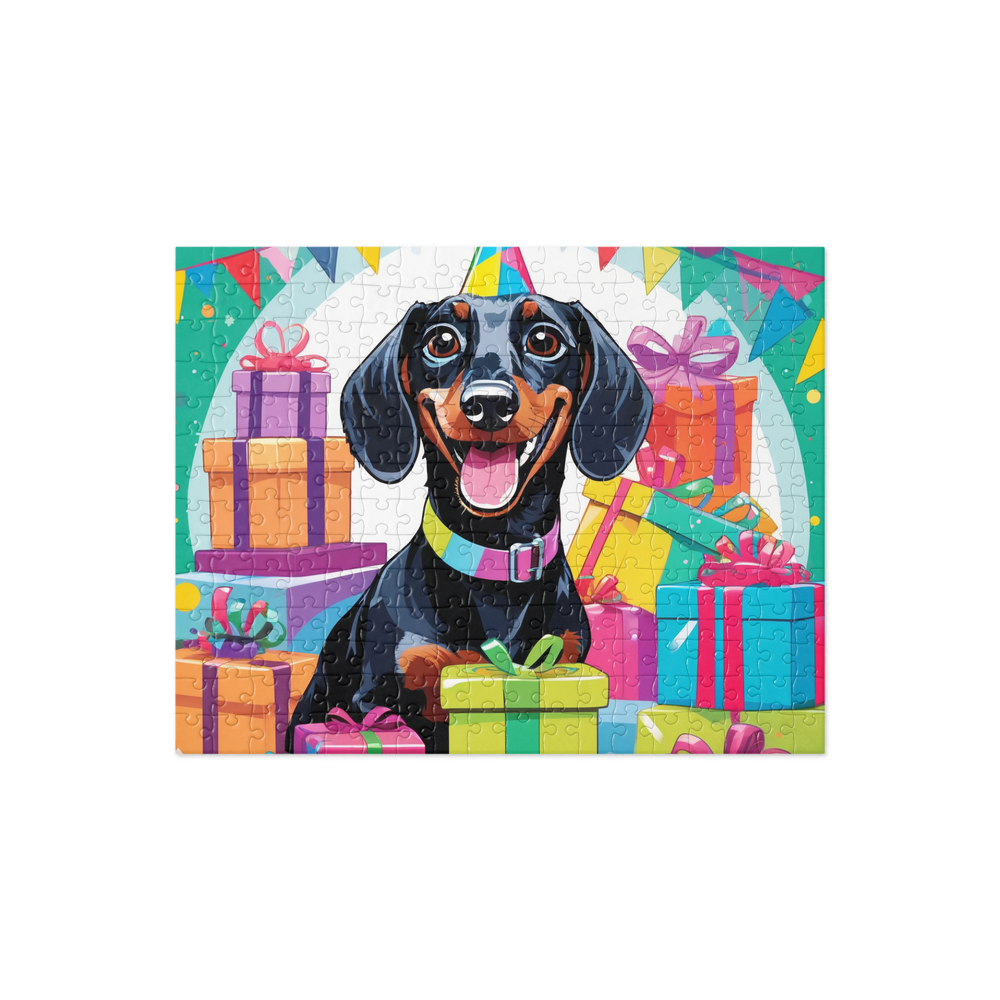 PugMug Custom Black Dachshund Jigsaw Puzzle
