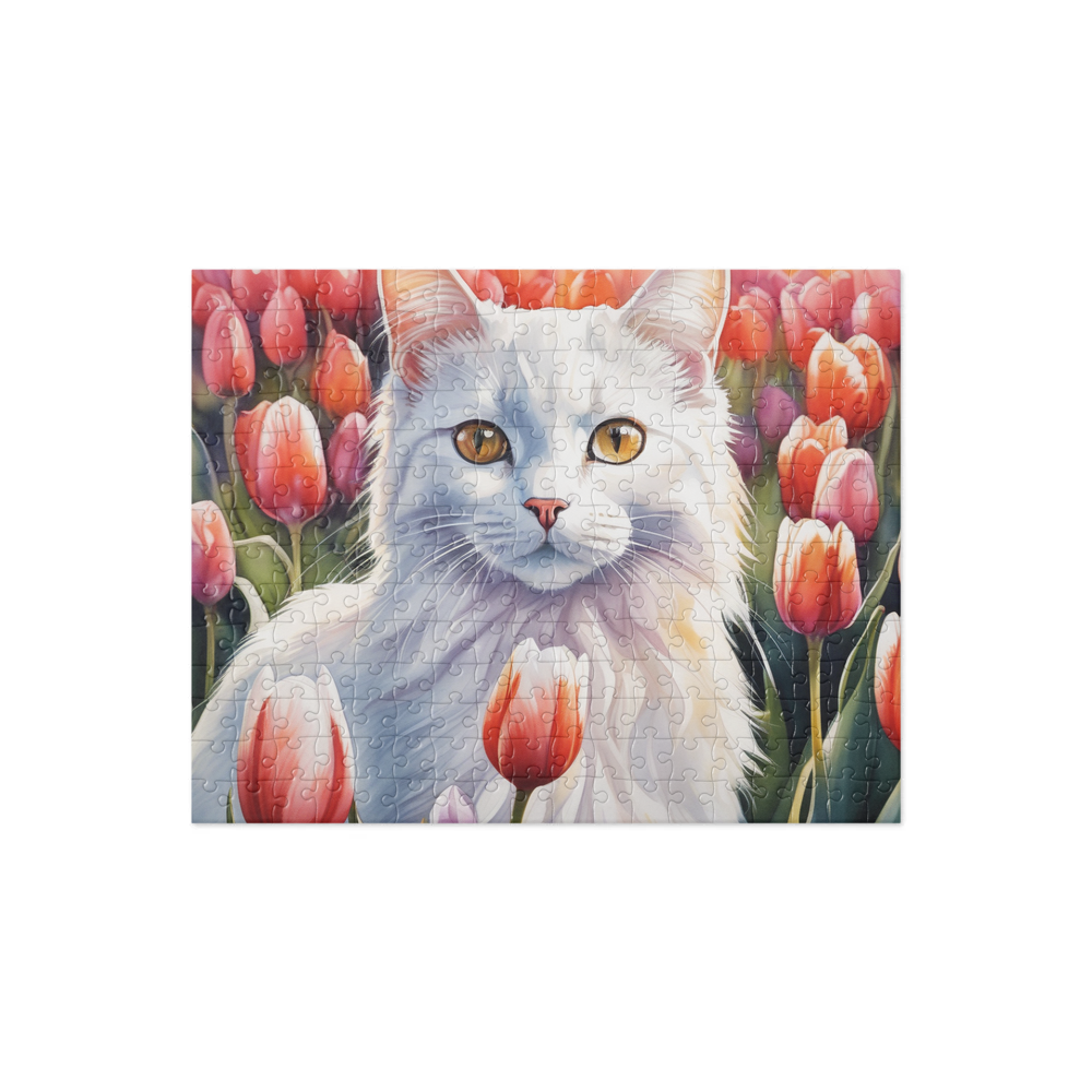 PugMug Custom White Companion Cat Jigsaw Puzzle