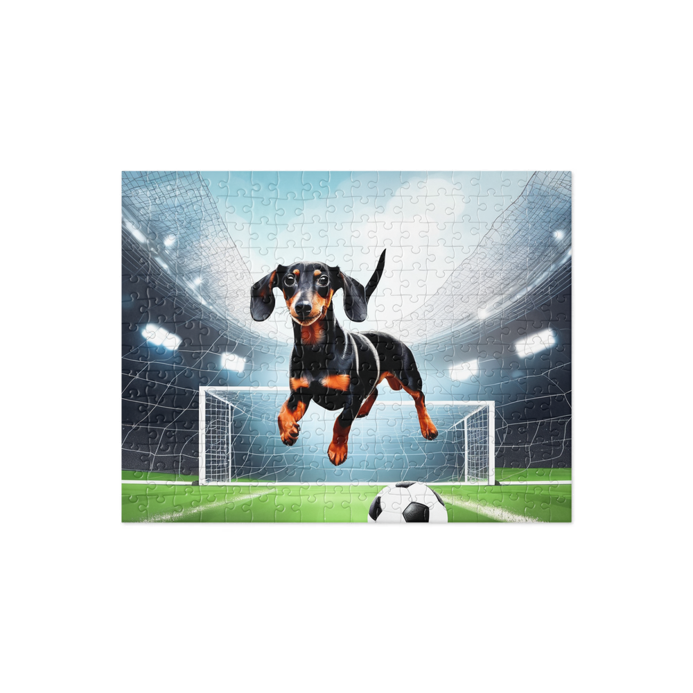 PugMug Custom Black Dachshund Jigsaw Puzzle