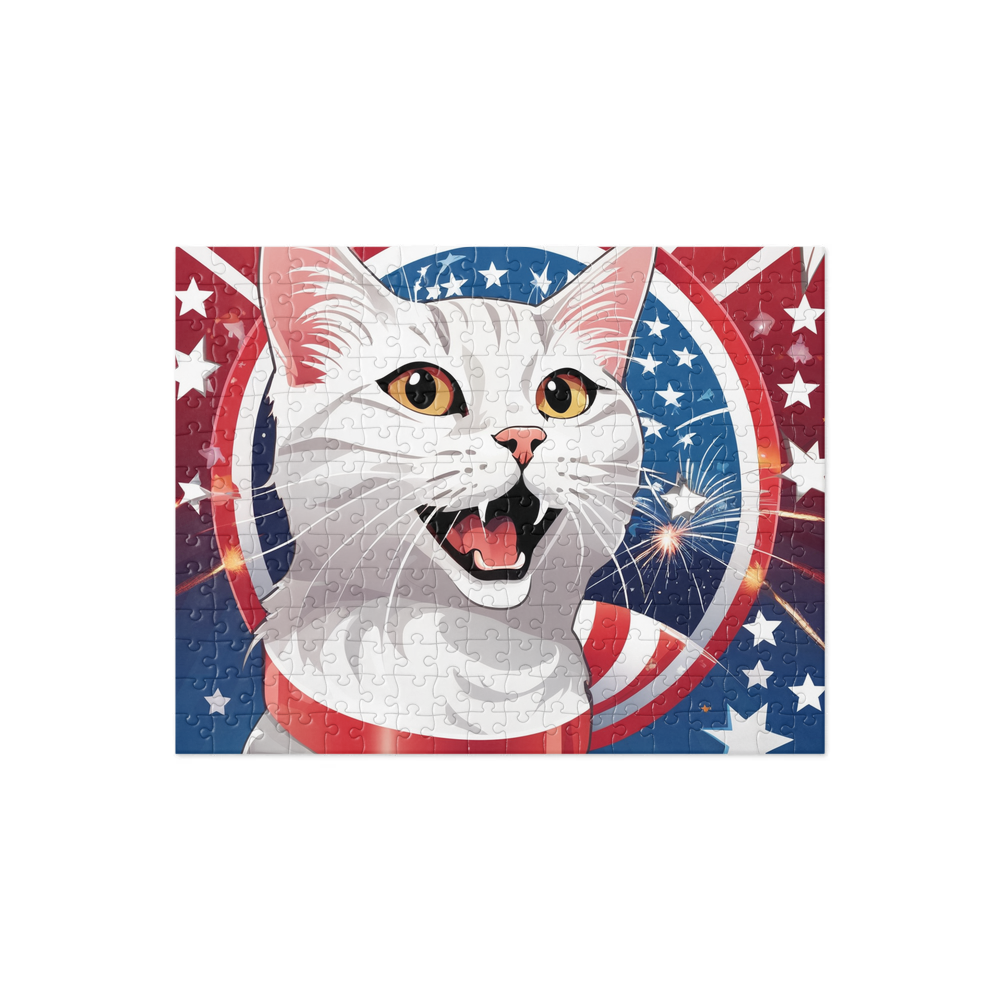 PugMug Custom White Companion Cat Jigsaw Puzzle