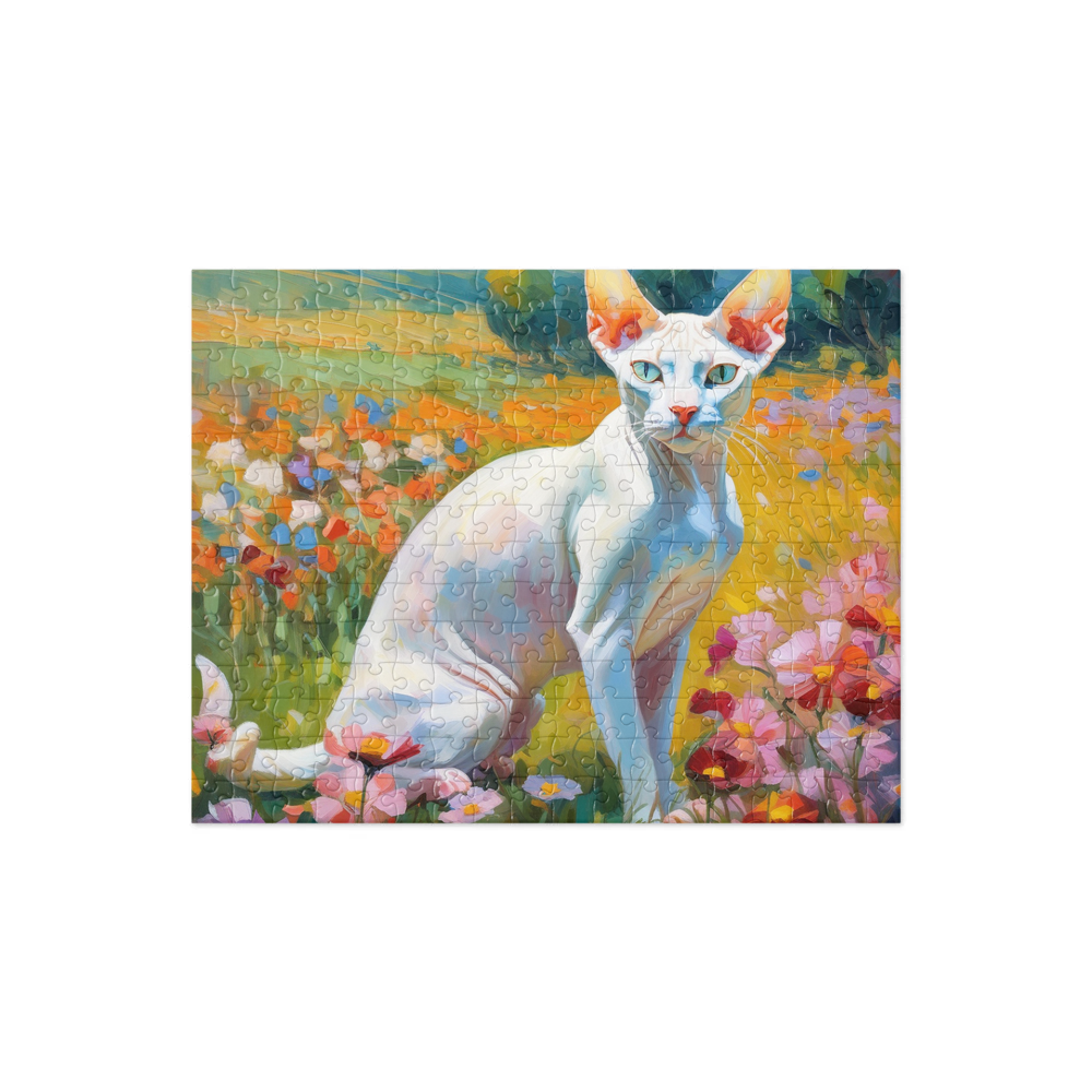 PugMug Custom White Sphynx Cat Jigsaw Puzzle