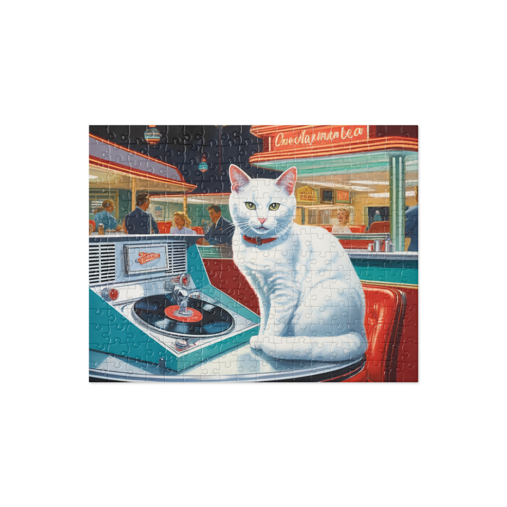 PugMug Custom White Companion Cat Jigsaw Puzzle