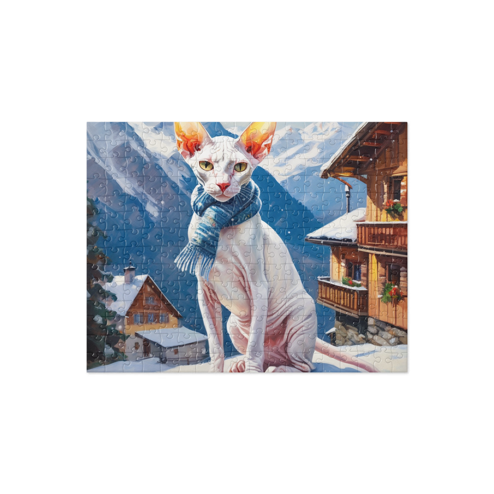 PugMug Custom White Sphynx Cat Jigsaw Puzzle