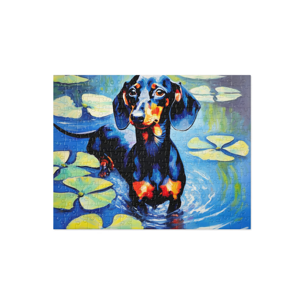 PugMug Custom Black Dachshund Jigsaw Puzzle