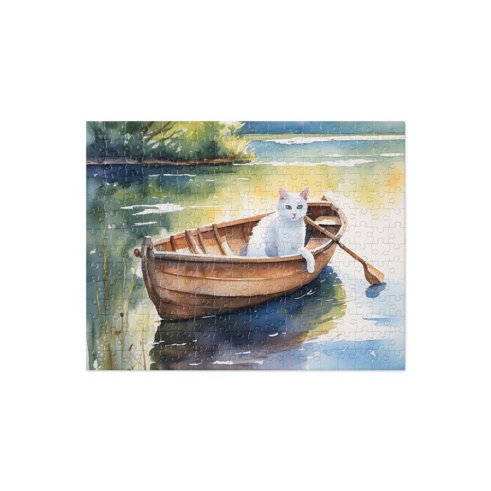 PugMug Custom White Companion Cat Jigsaw Puzzle