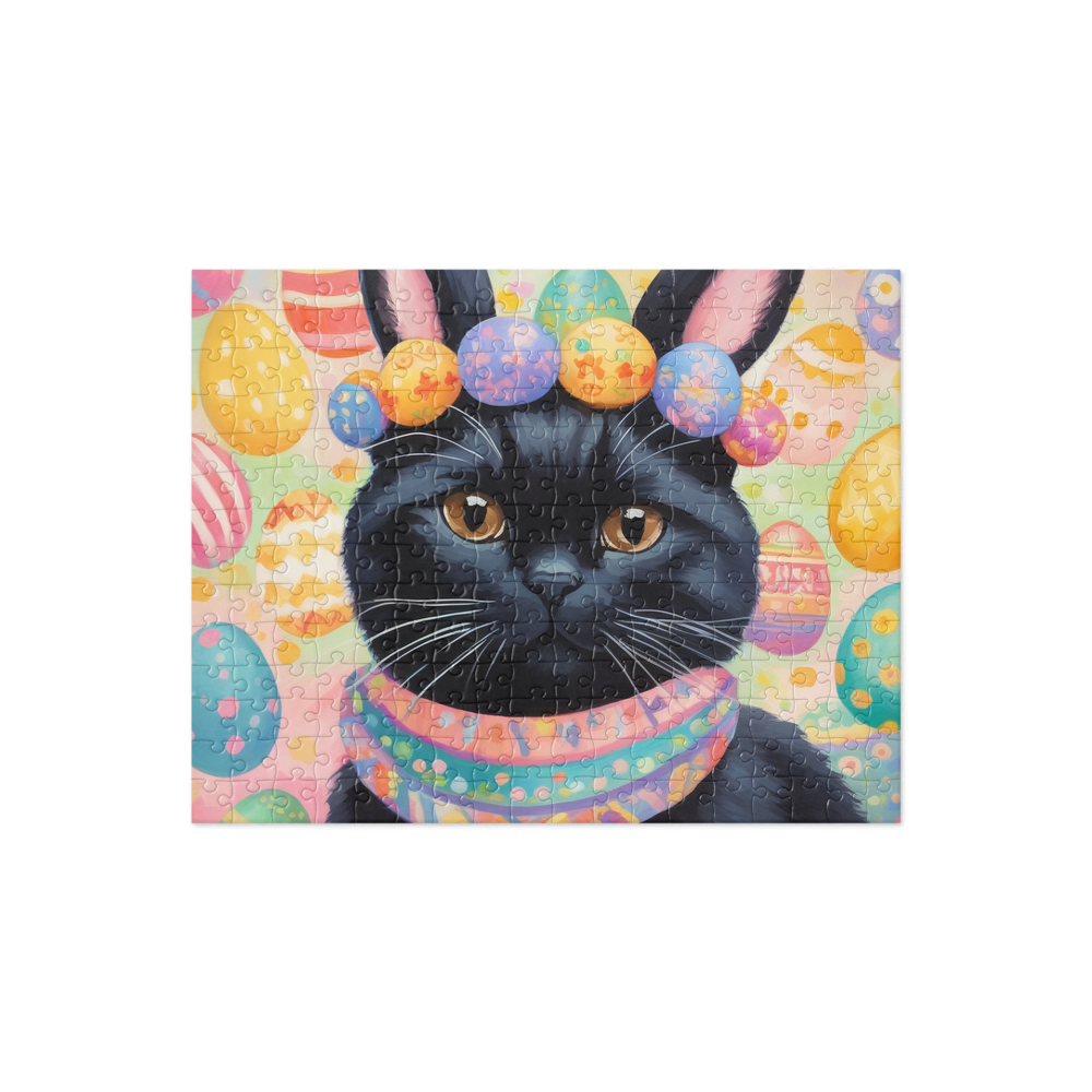 PugMug Custom Black Scottish Fold Cat Jigsaw Puzzle