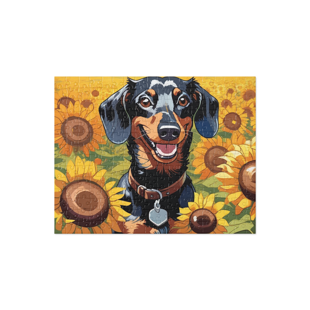 PugMug Custom Black Dachshund Jigsaw Puzzle