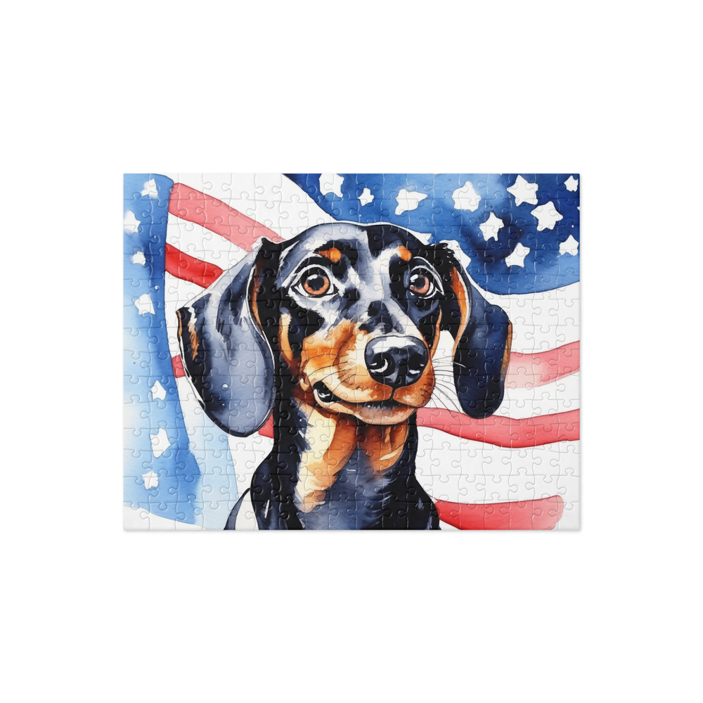 PugMug Custom Black Dachshund Jigsaw Puzzle