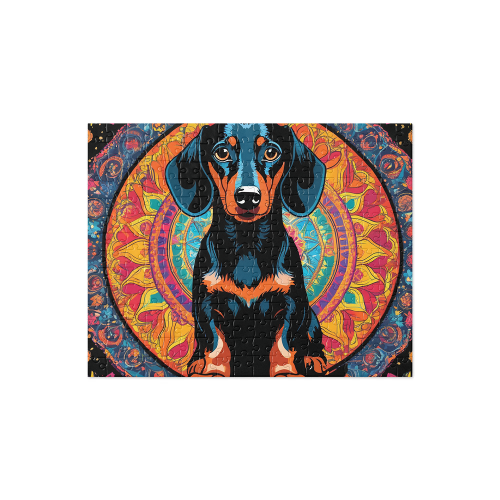 PugMug Custom Black Dachshund Jigsaw Puzzle