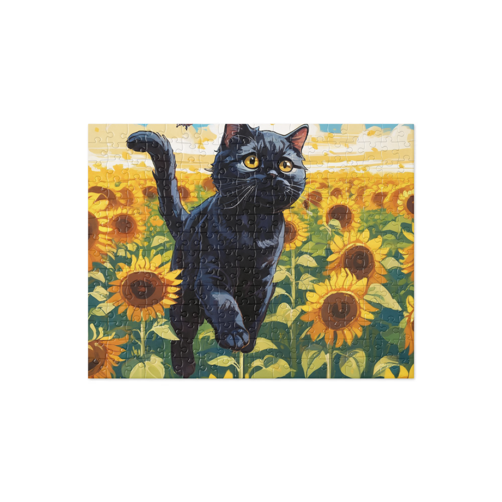 PugMug Custom Black Scottish Fold Cat Jigsaw Puzzle
