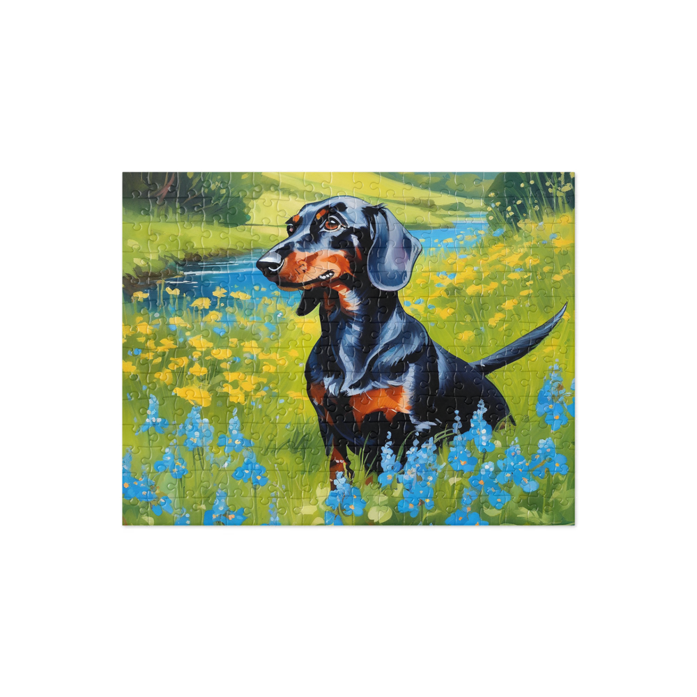 PugMug Custom Black Dachshund Jigsaw Puzzle