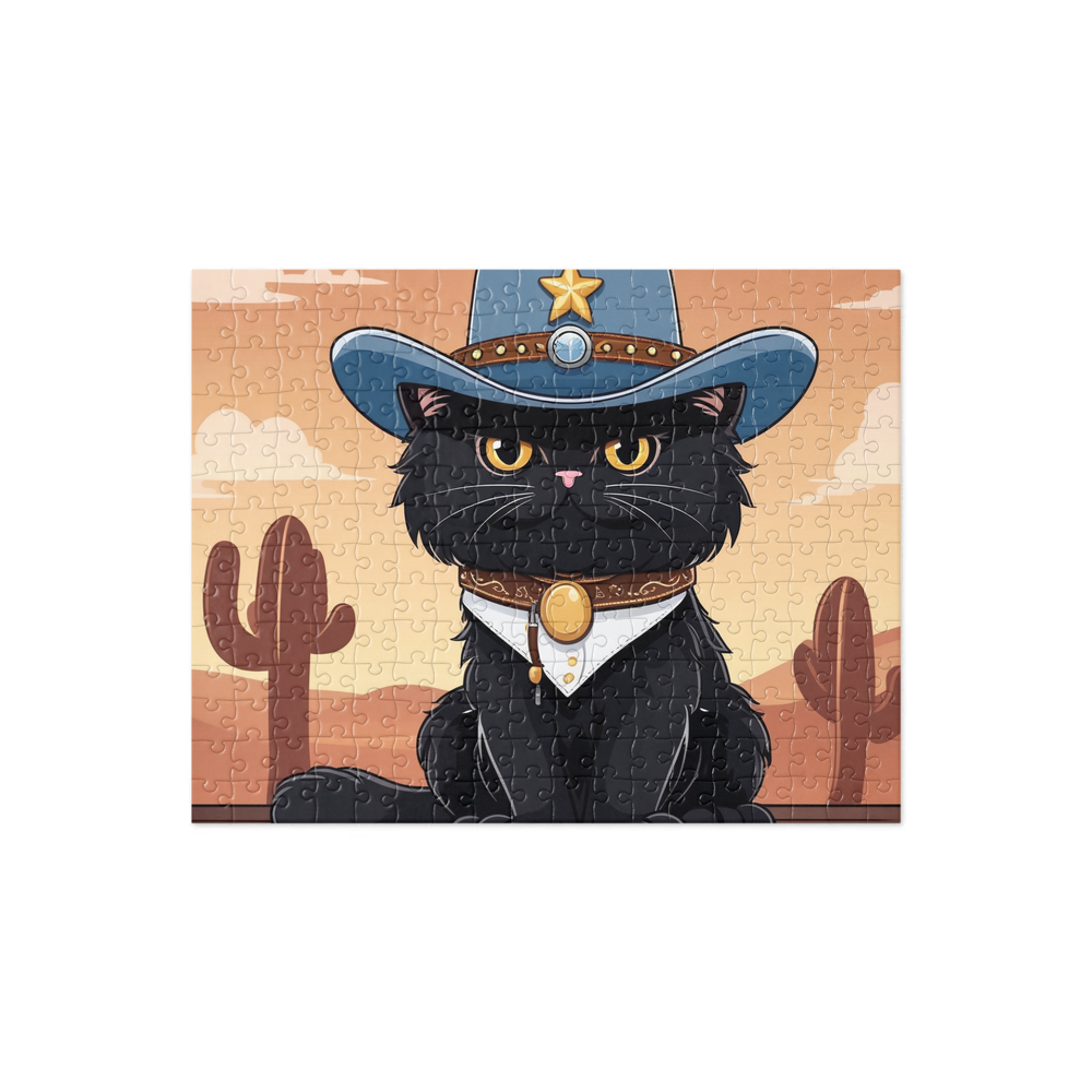 PugMug Custom Black Persian Cat Jigsaw Puzzle