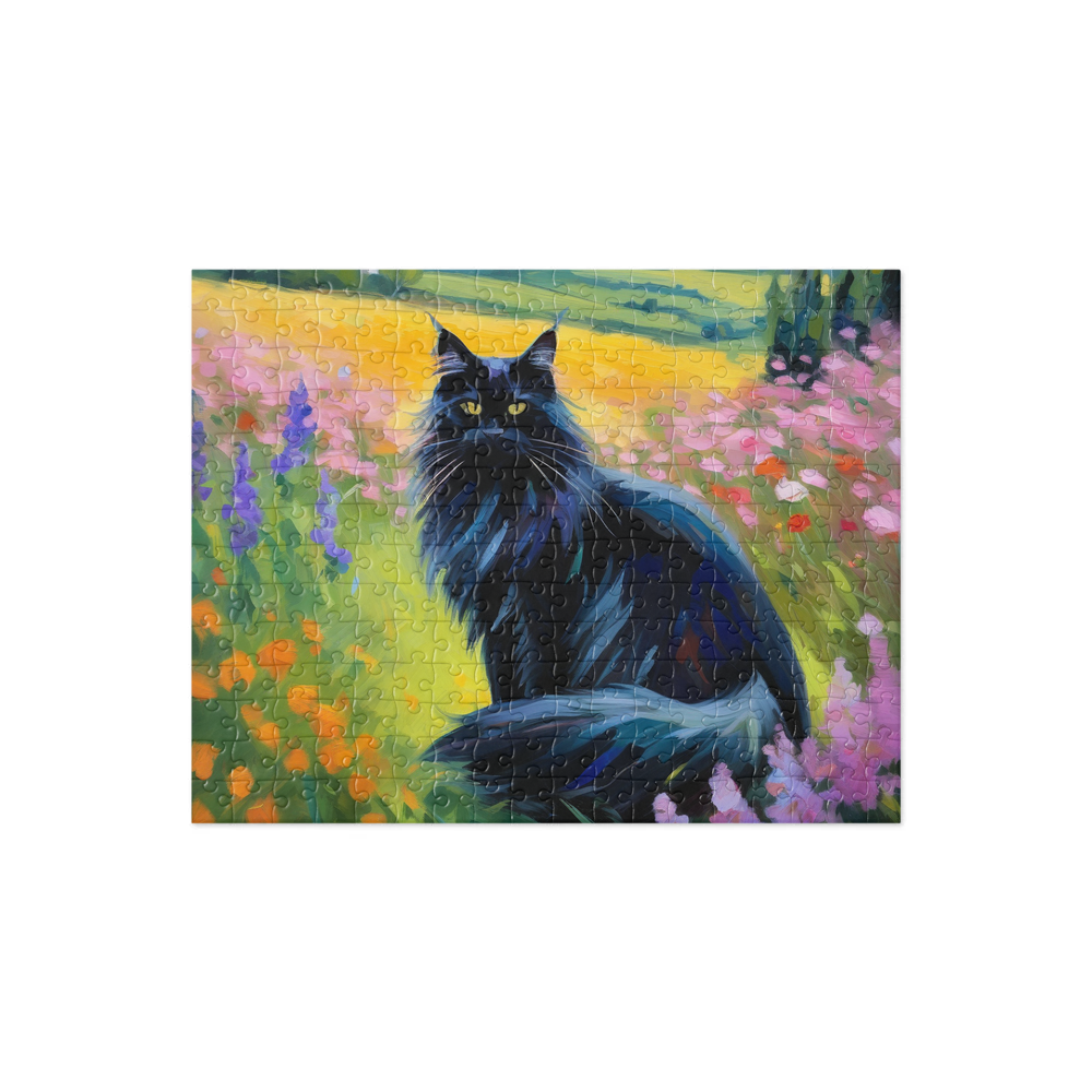 PugMug Custom Black Maine Coon Cat Jigsaw Puzzle