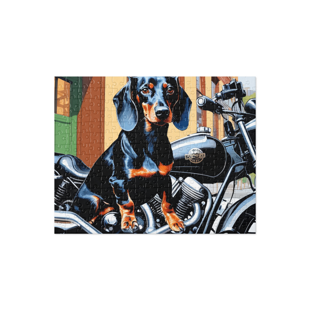PugMug Custom Black Dachshund Jigsaw Puzzle