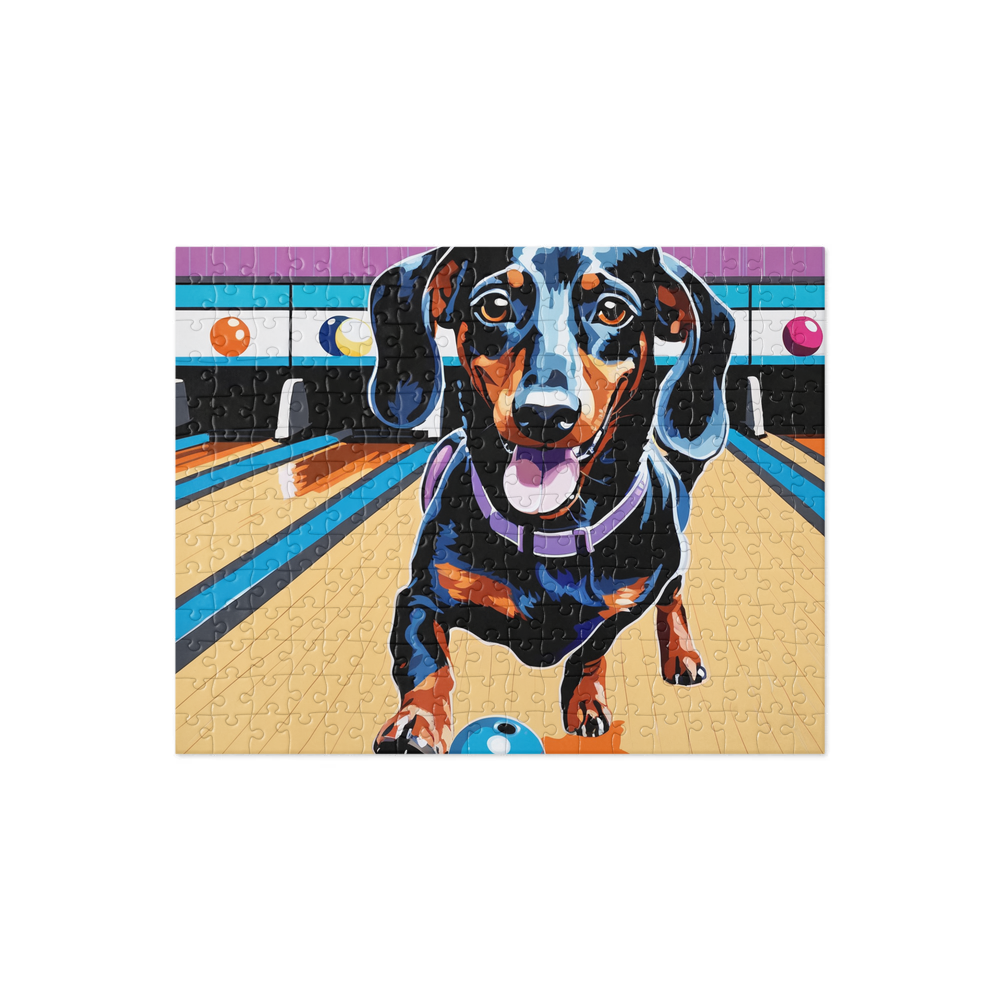 PugMug Custom Black Dachshund Jigsaw Puzzle