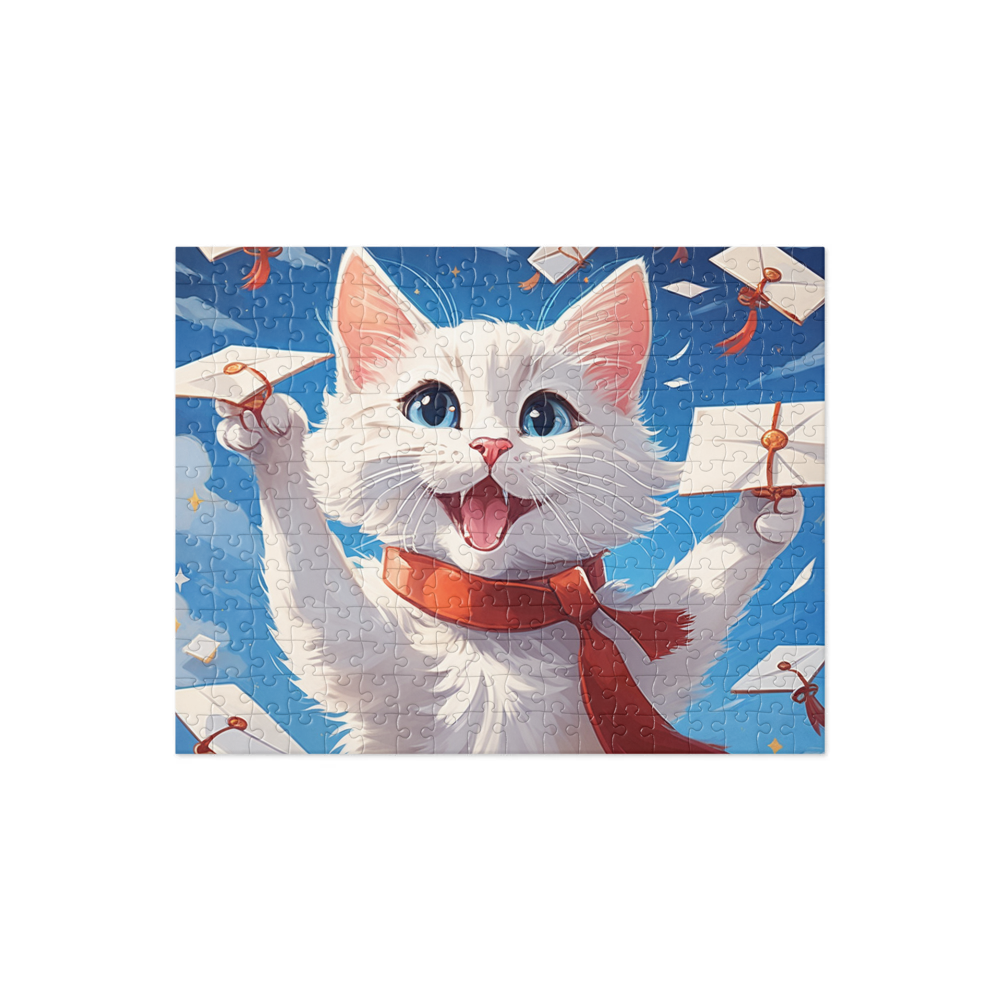 PugMug Custom White Companion Cat Jigsaw Puzzle