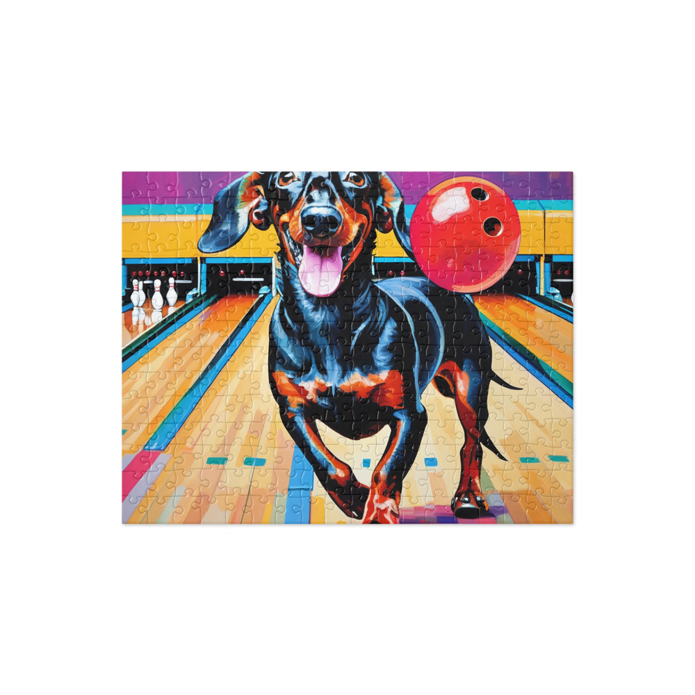 PugMug Custom Black Dachshund Jigsaw Puzzle