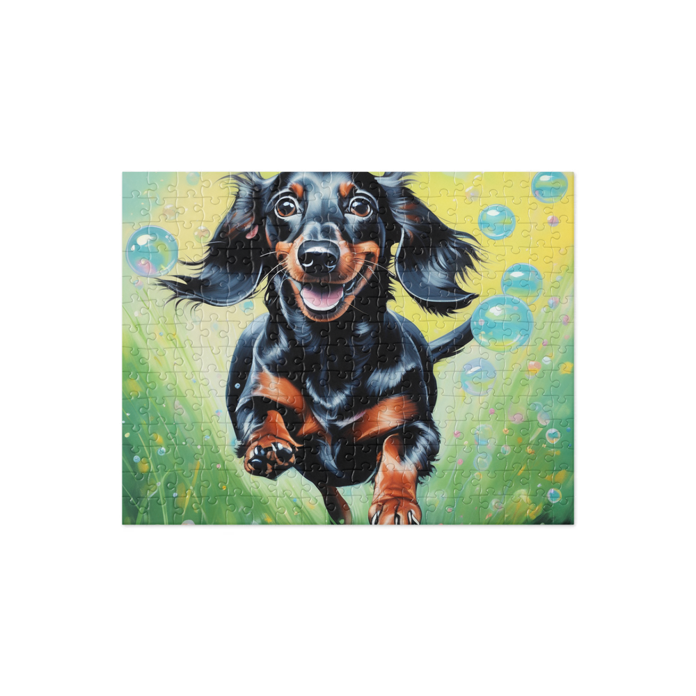 PugMug Custom Black Dachshund Jigsaw Puzzle