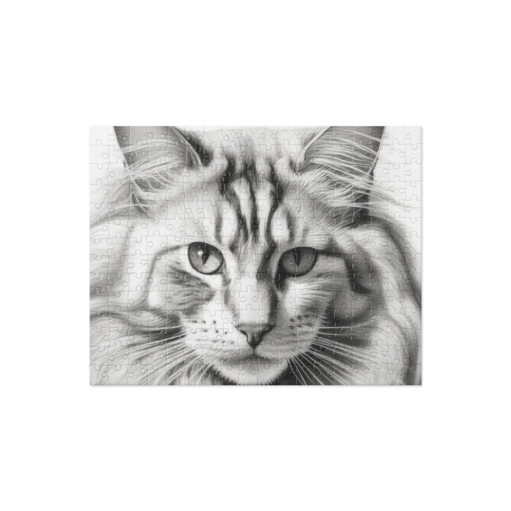 PugMug Custom White Maine Coon Cat Jigsaw Puzzle
