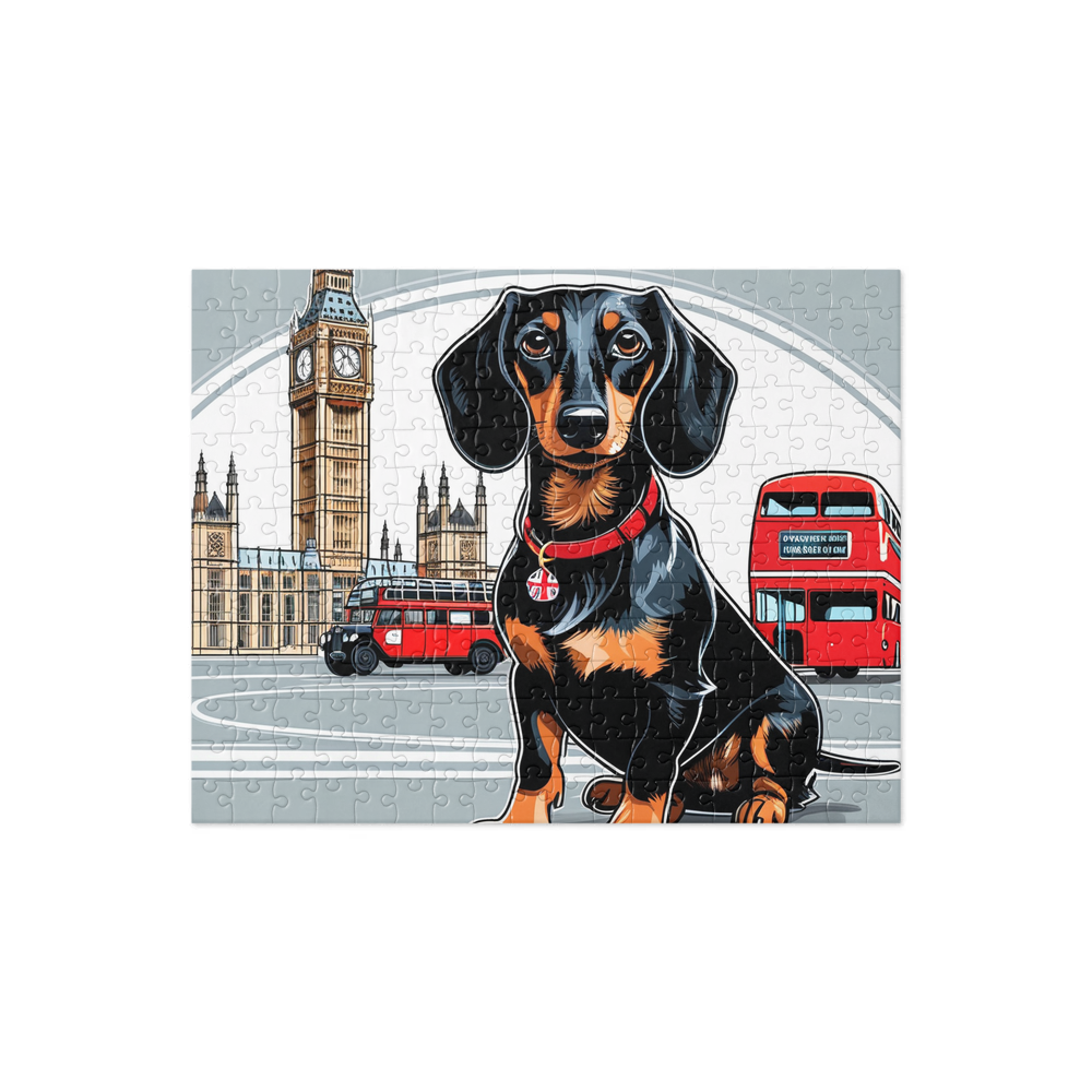 PugMug Custom Black Dachshund Jigsaw Puzzle