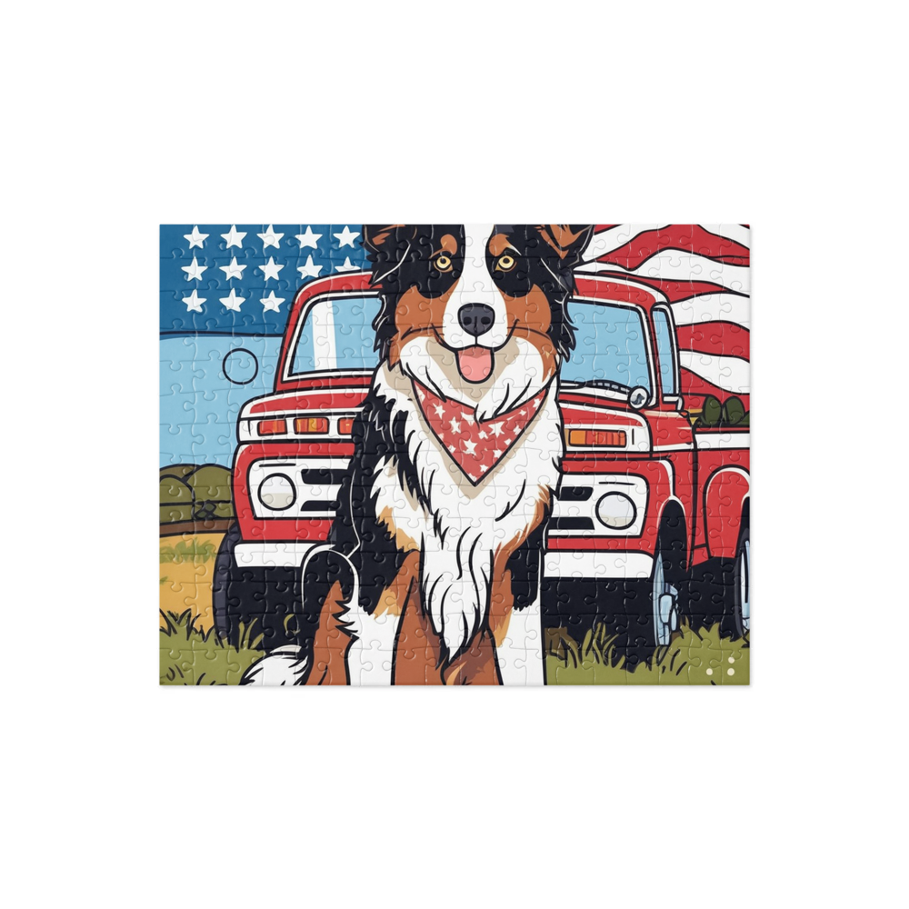PugMug Custom Australian Shepherd Dog Jigsaw Puzzle