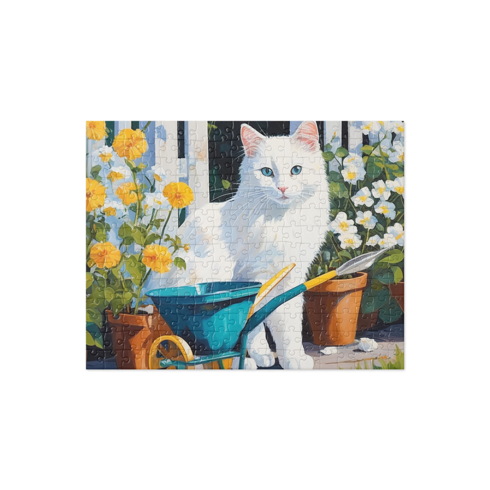PugMug Custom White Companion Cat Jigsaw Puzzle