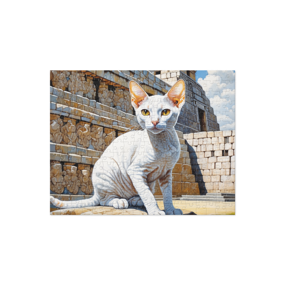 PugMug Custom White Devon Rex Cat Jigsaw Puzzle
