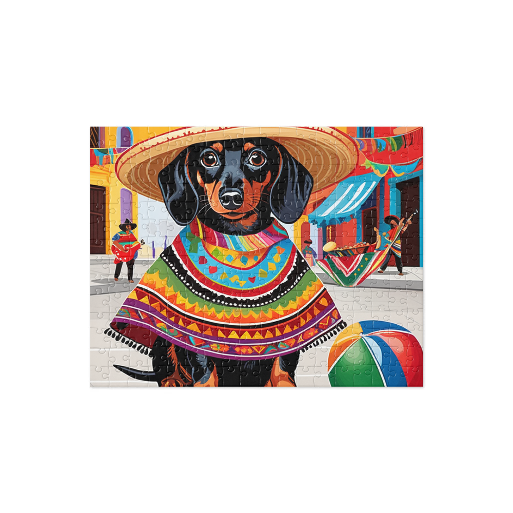 PugMug Custom Black Dachshund Jigsaw Puzzle