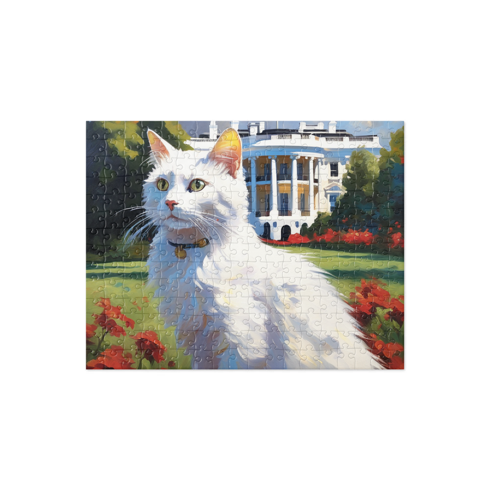 PugMug Custom White Companion Cat Jigsaw Puzzle