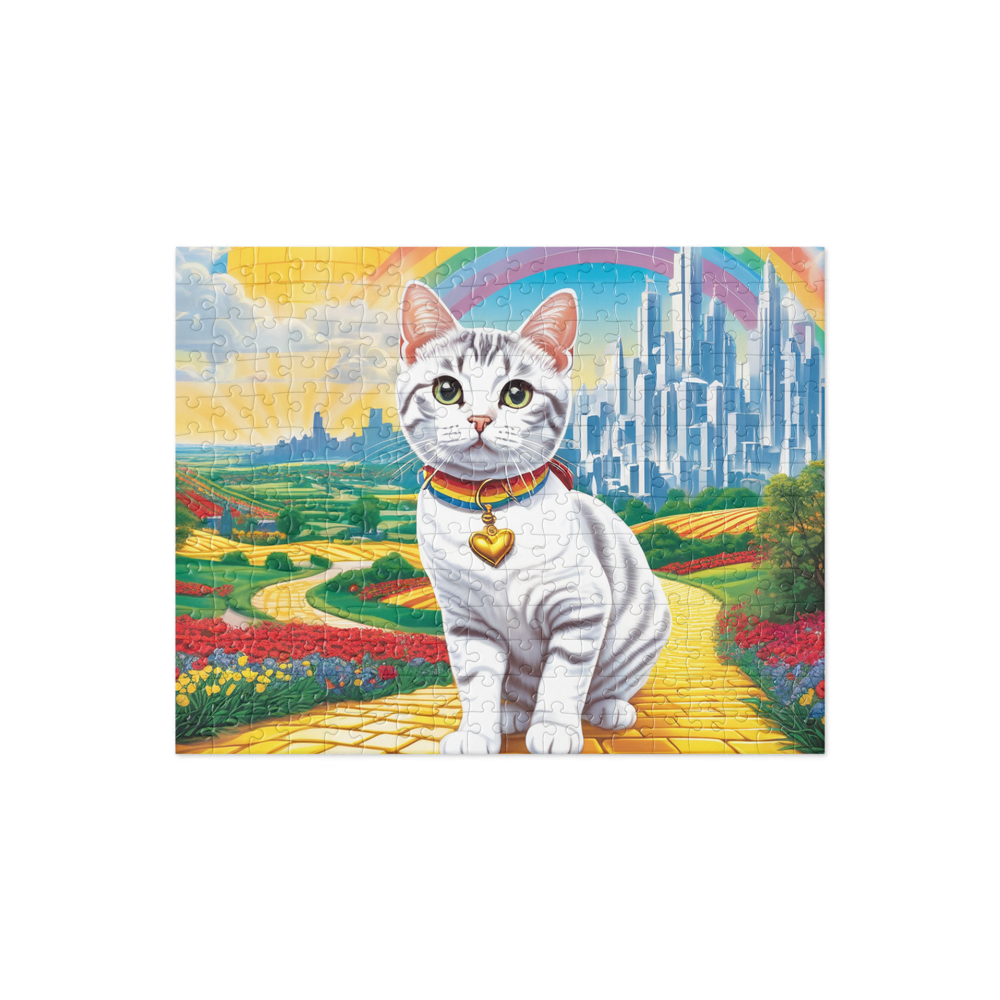 PugMug Custom White American Shorthair Cat Jigsaw Puzzle