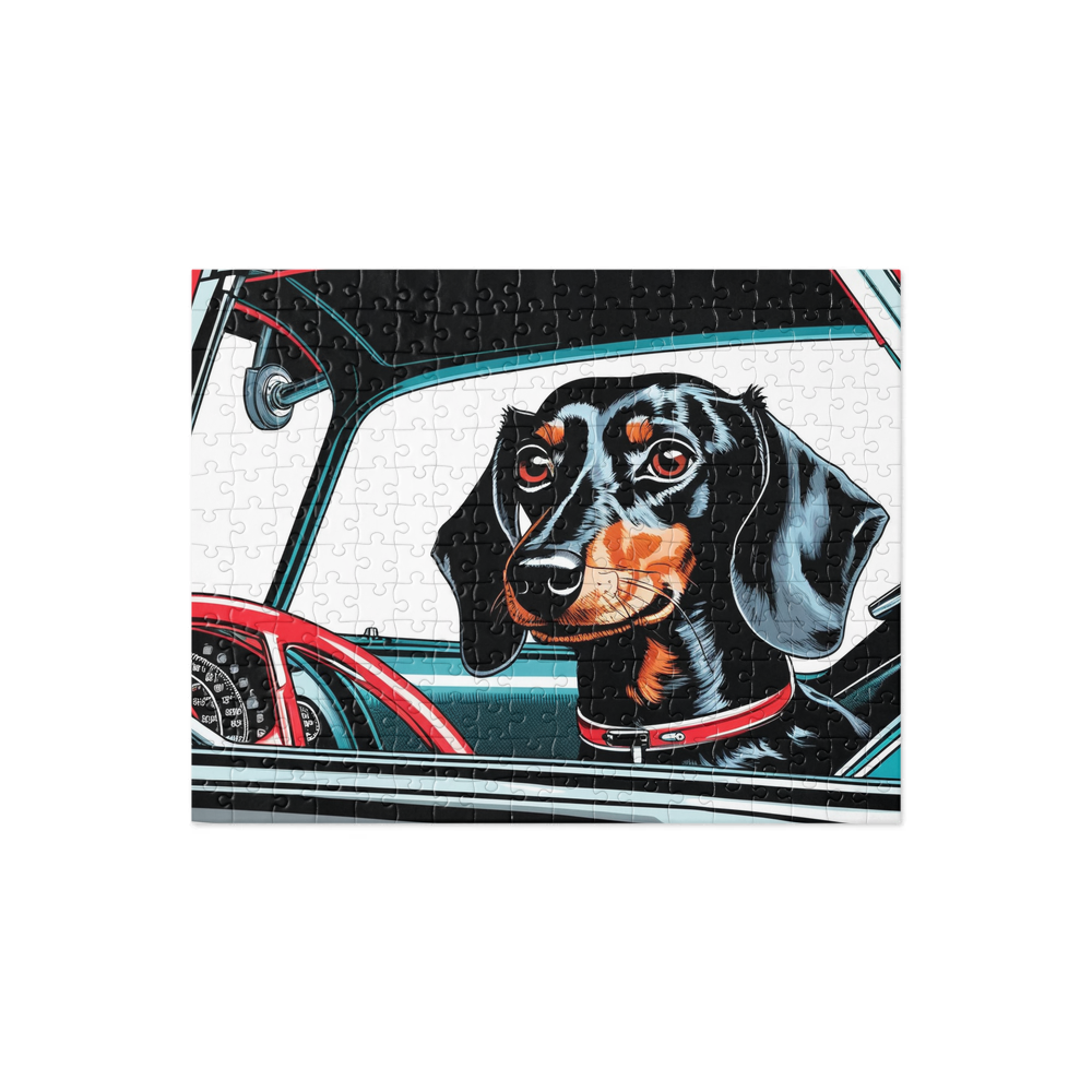 PugMug Custom Black Dachshund Jigsaw Puzzle