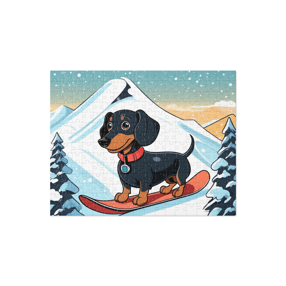PugMug Custom Black Dachshund Jigsaw Puzzle
