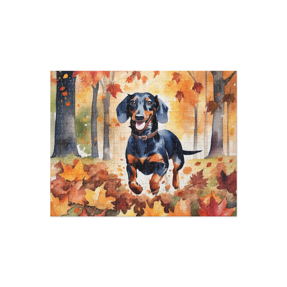 PugMug Custom Black Dachshund Jigsaw Puzzle