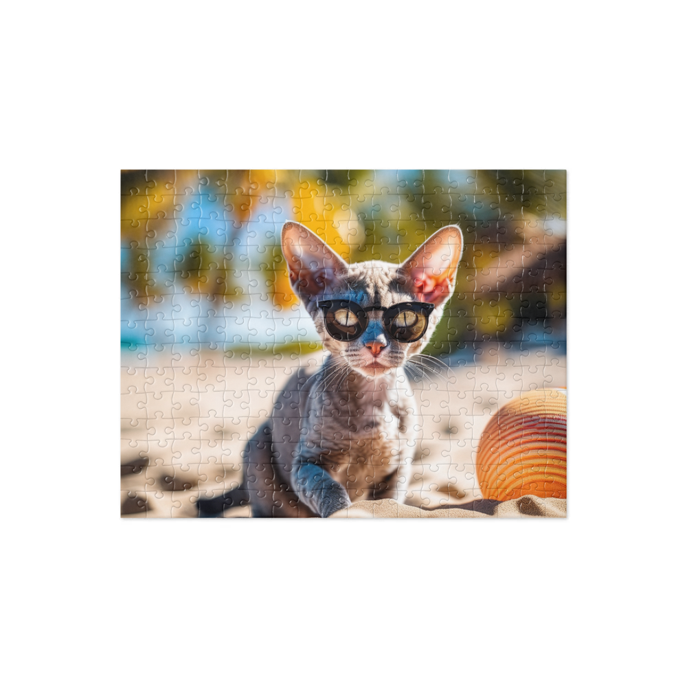 PugMug Custom Tabby Devon Rex Cat Jigsaw Puzzle