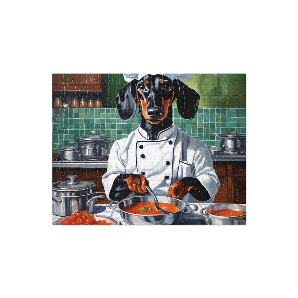PugMug Custom Black Dachshund Jigsaw Puzzle