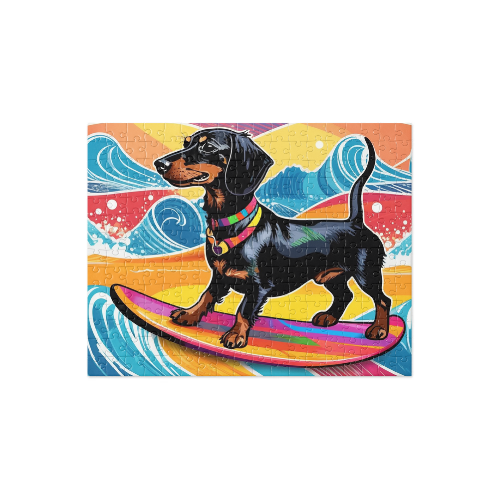 PugMug Custom Black Dachshund Jigsaw Puzzle