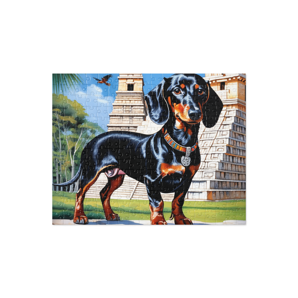 PugMug Custom Black Dachshund Jigsaw Puzzle