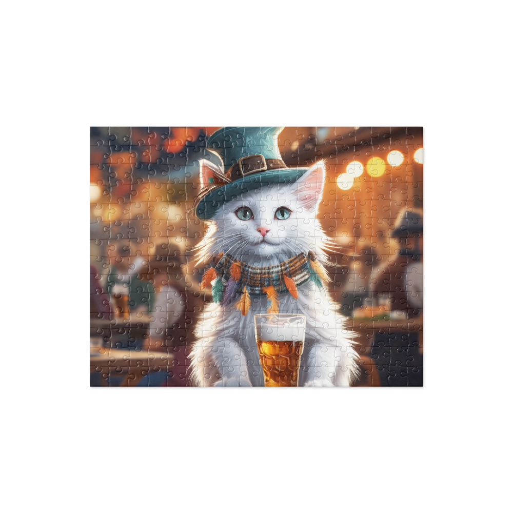 PugMug Custom White Companion Cat Jigsaw Puzzle