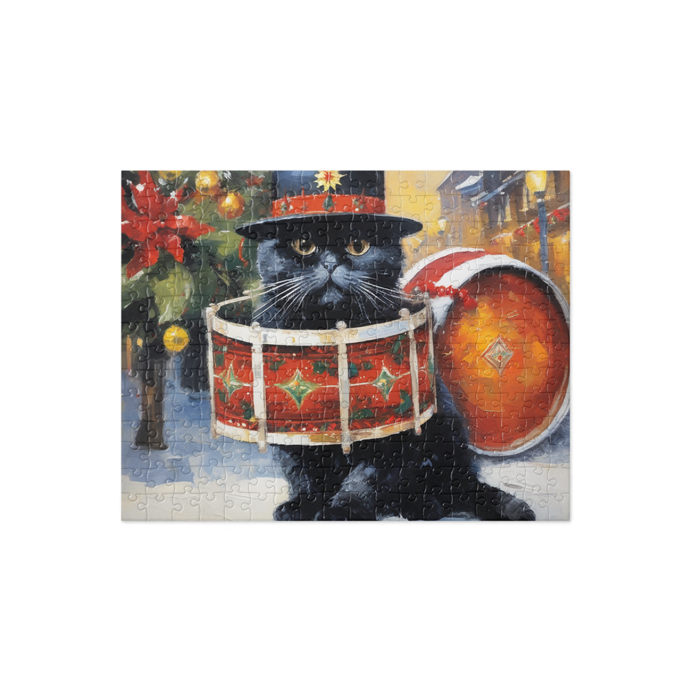 PugMug Custom Black Scottish Fold Cat Jigsaw Puzzle
