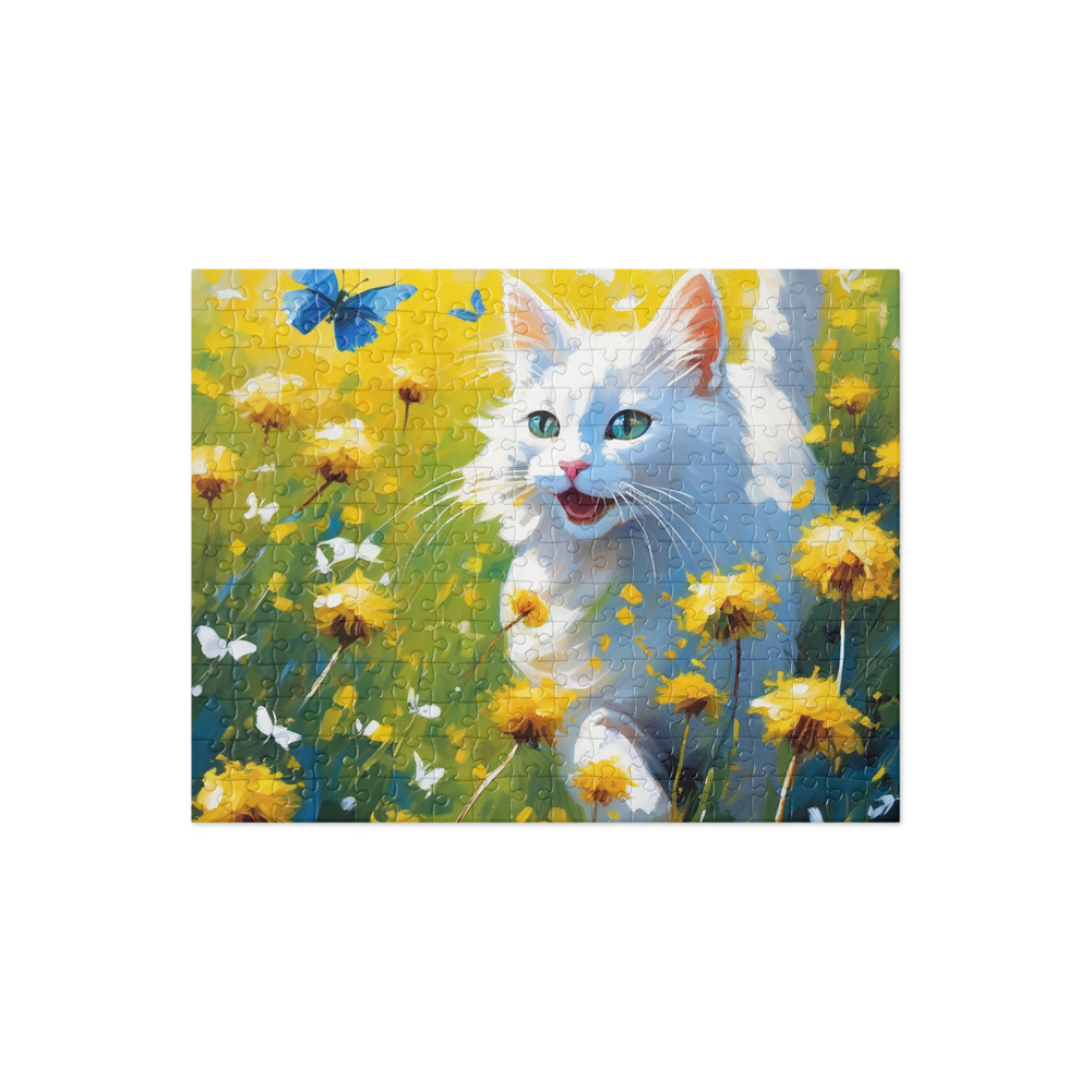 PugMug Custom White Companion Cat Jigsaw Puzzle