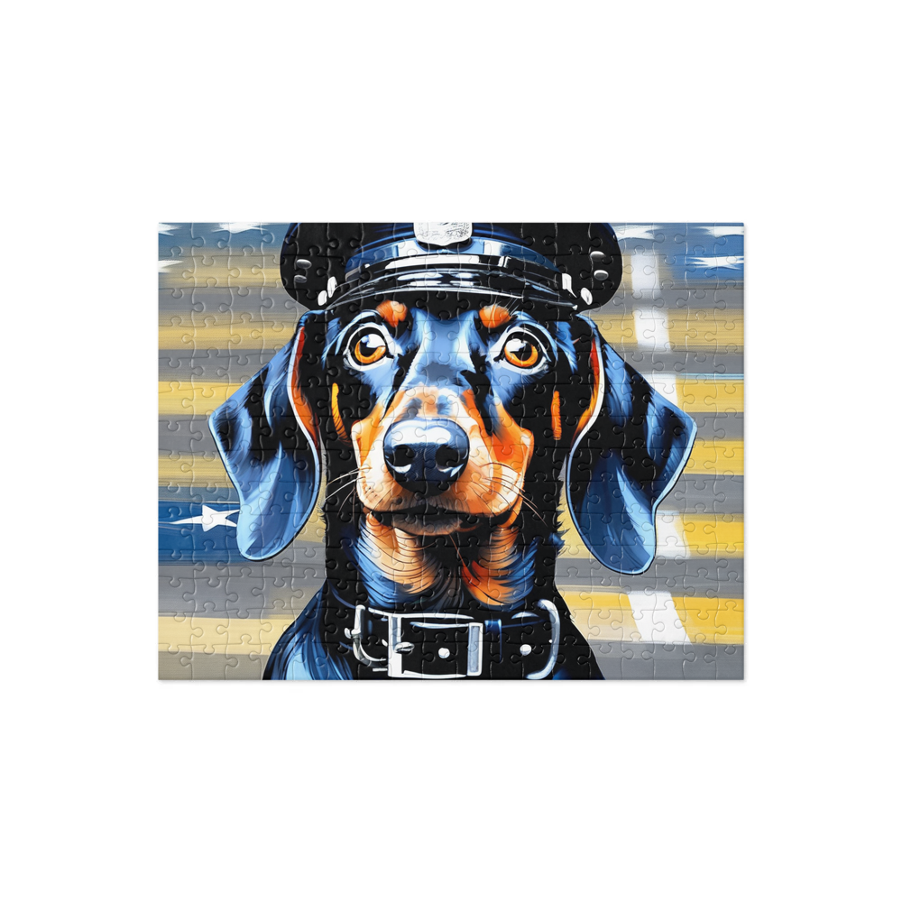 PugMug Custom Black Dachshund Jigsaw Puzzle