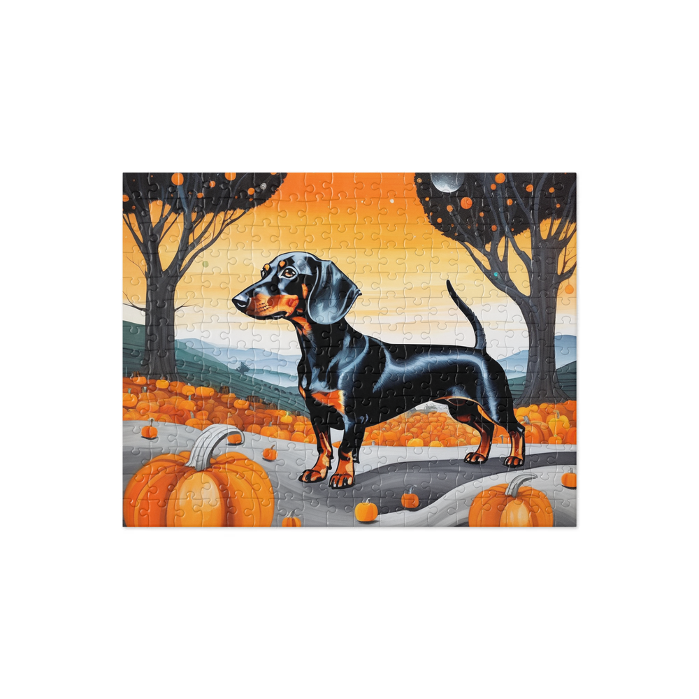 PugMug Custom Black Dachshund Jigsaw Puzzle