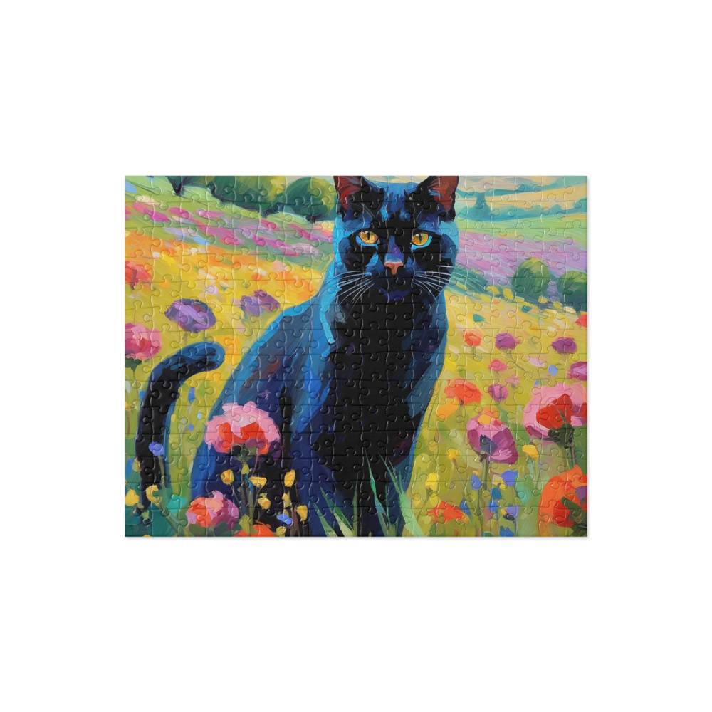 PugMug Custom Black Exotic Cat Jigsaw Puzzle