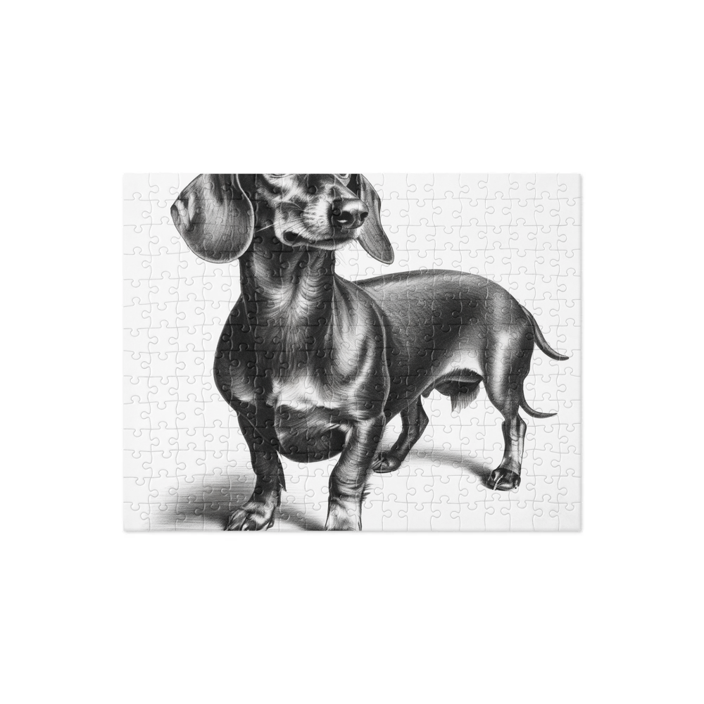 PugMug Custom Black Dachshund Jigsaw Puzzle
