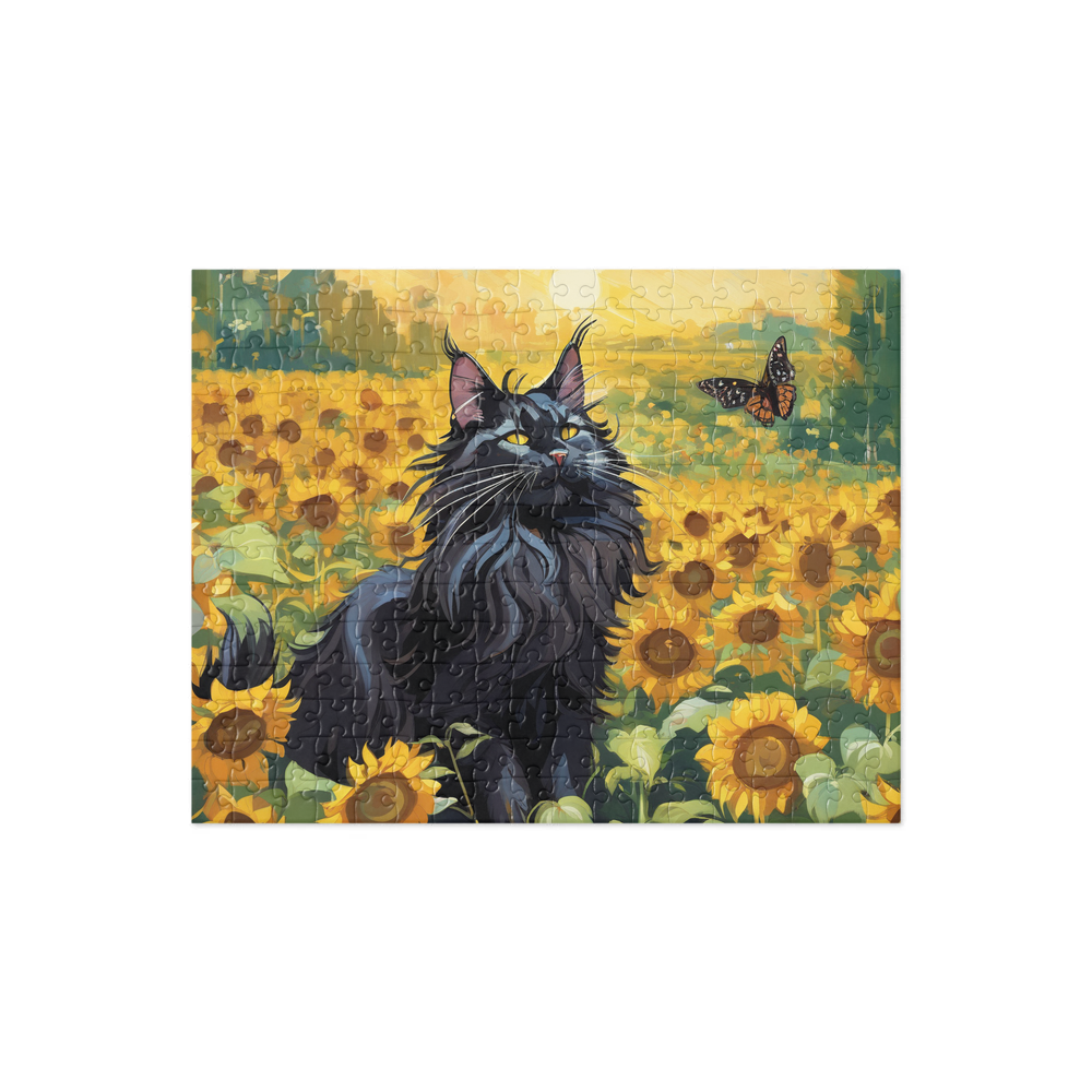 PugMug Custom Black Maine Coon Cat Jigsaw Puzzle