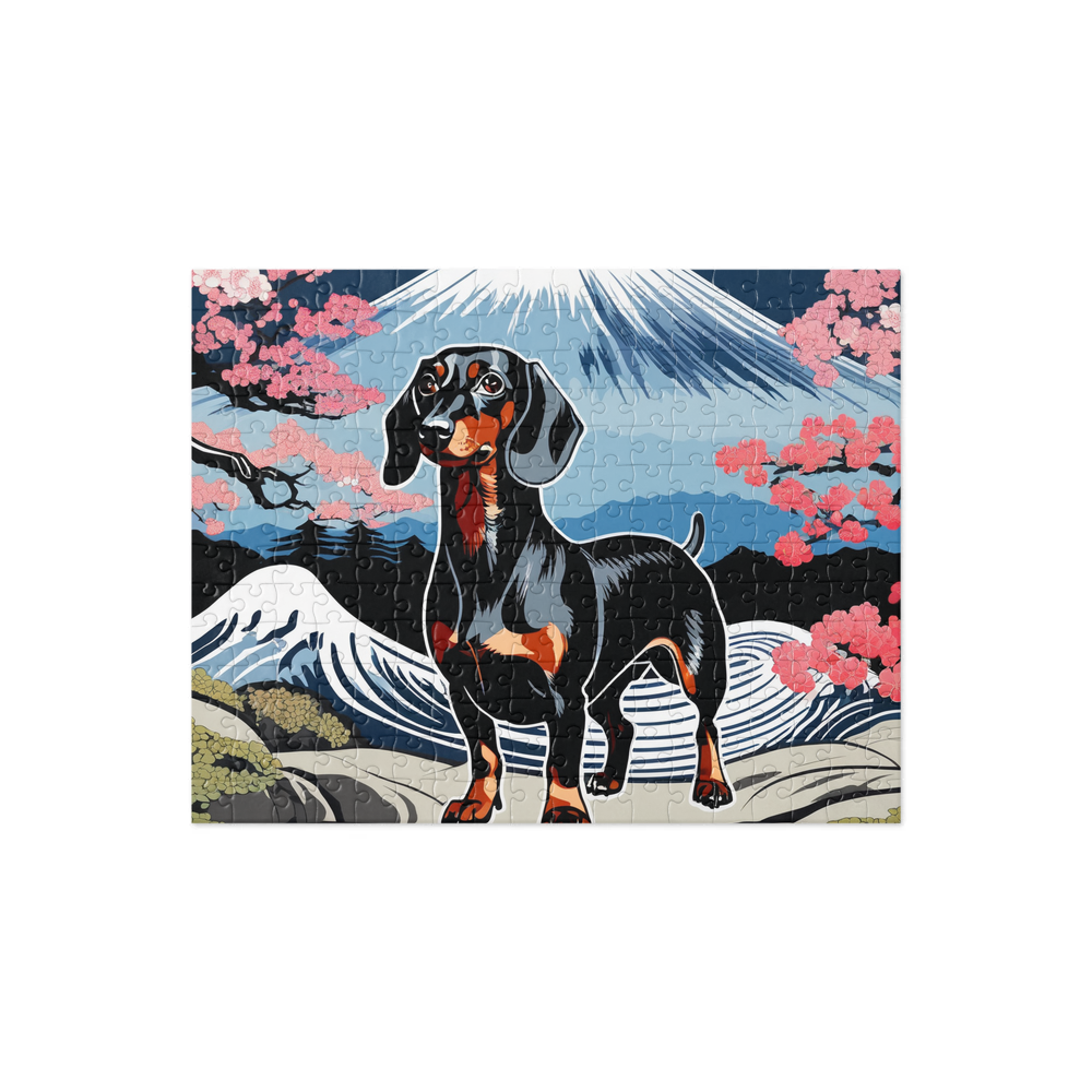 PugMug Custom Black Dachshund Jigsaw Puzzle