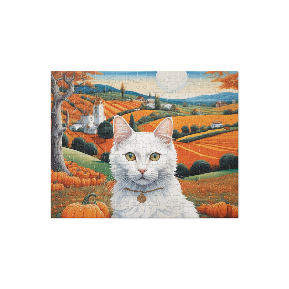 PugMug Custom White Companion Cat Jigsaw Puzzle